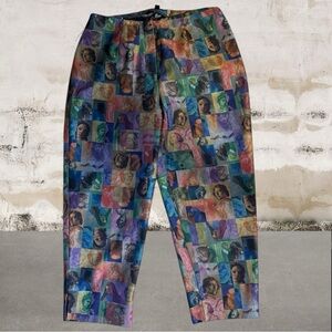 Randy Kemper Women's Artsy Op Art Italian Faces Pants Size 6